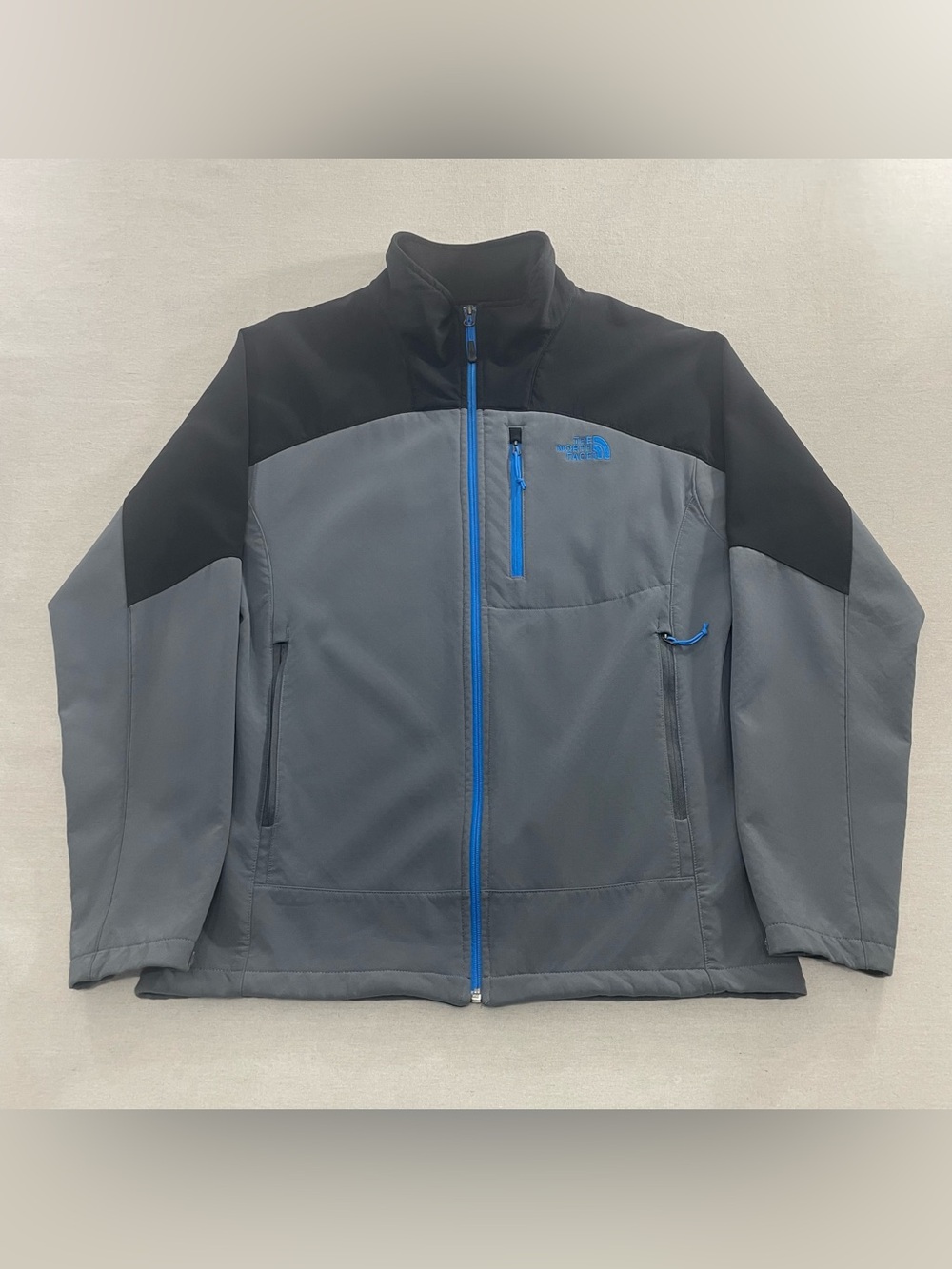 North Face Shellrock Jacket Mens L Gray Black Soft Shell Full Zip Gorpcore A4T9
